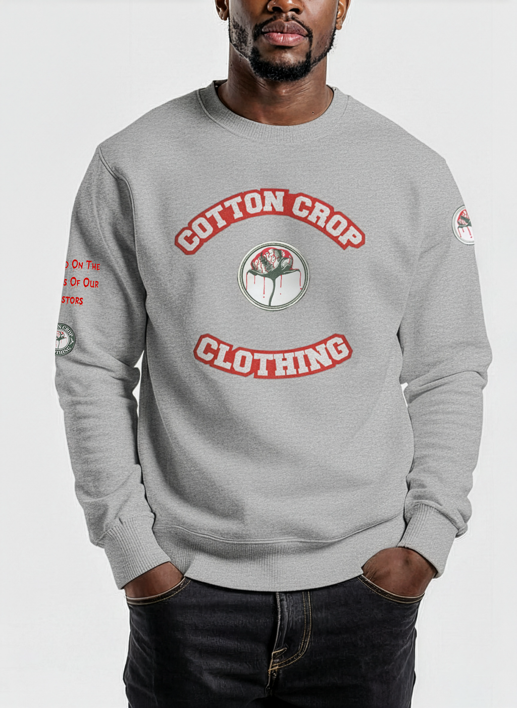 Cotton Crop Clothing Double Side Branded Heather Sweatshirt