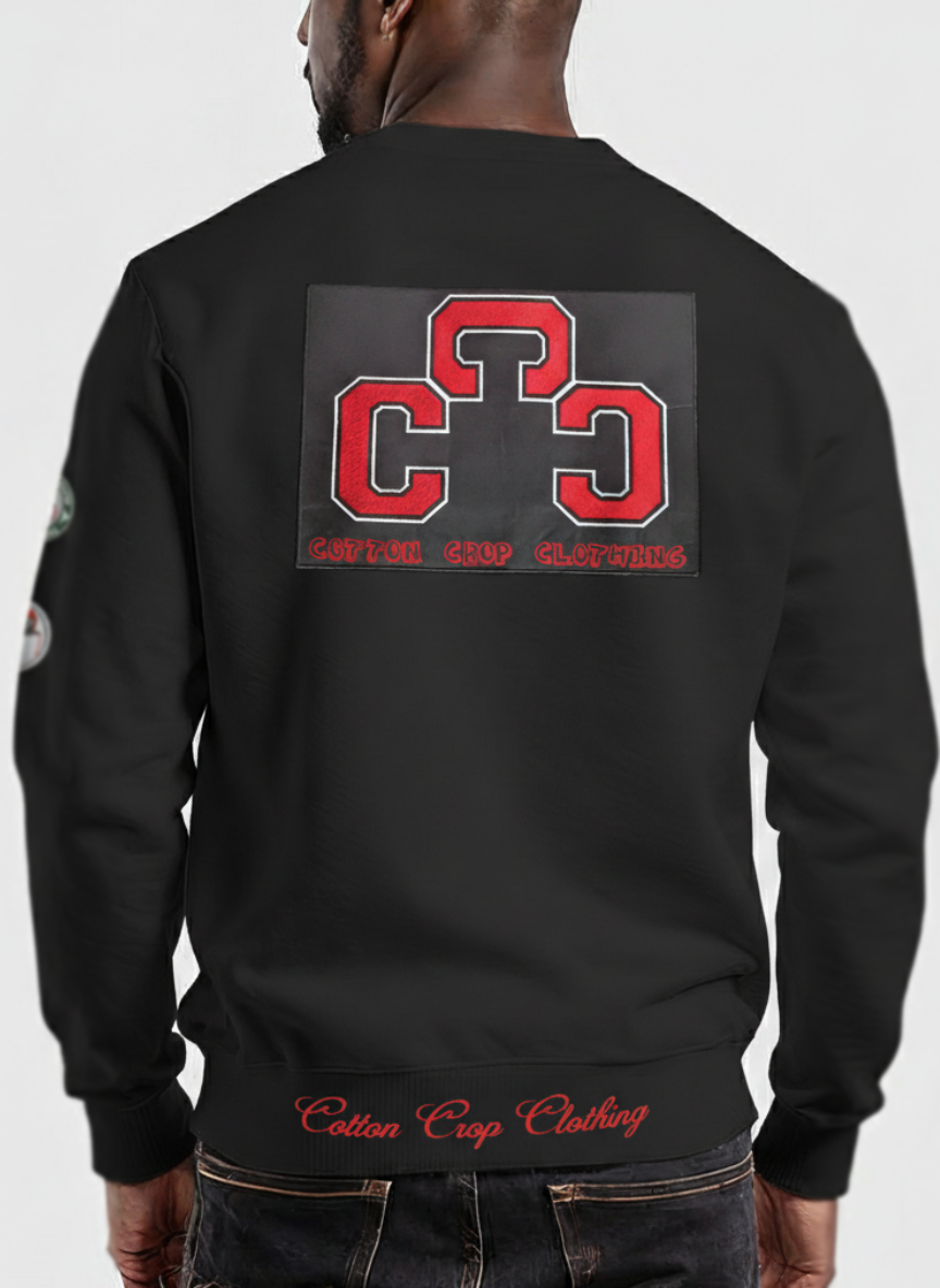 Cotton Crop Clothing Double Side Branded Black Sweatshirt