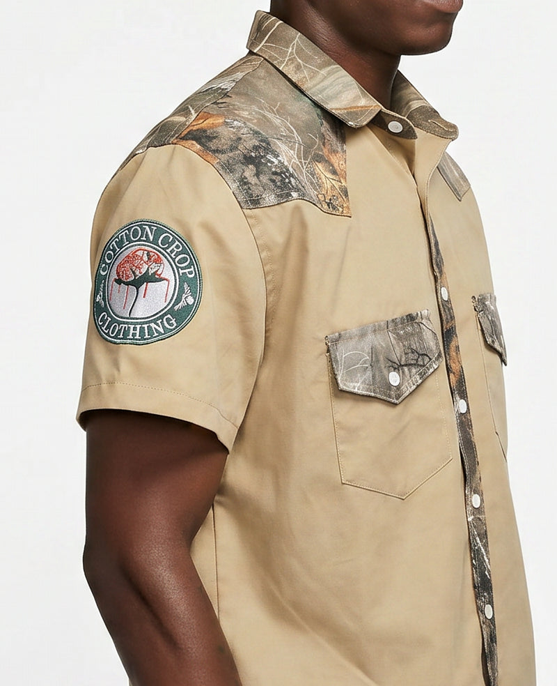 Cotton Crop Clothing Western Cotton Button Down Camo Shirt