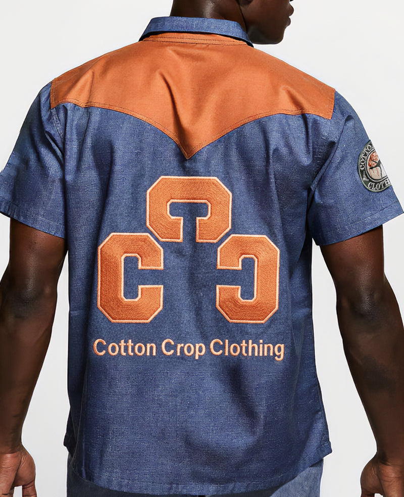 Cotton Crop Clothing Western Denim Button Down Shirt
